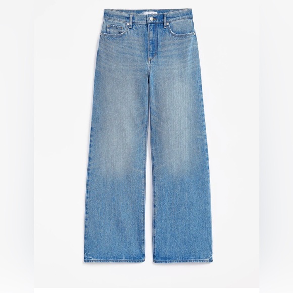 LOFT Denim - LOFT Light Blue high rise wide leg jeans in vintage indigo